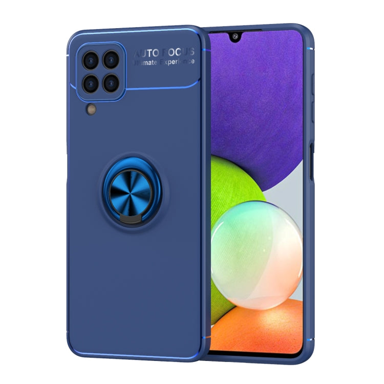For Samsung Galaxy A22 4G Metal Ring Holder 360 Degree Rotating TPU Case