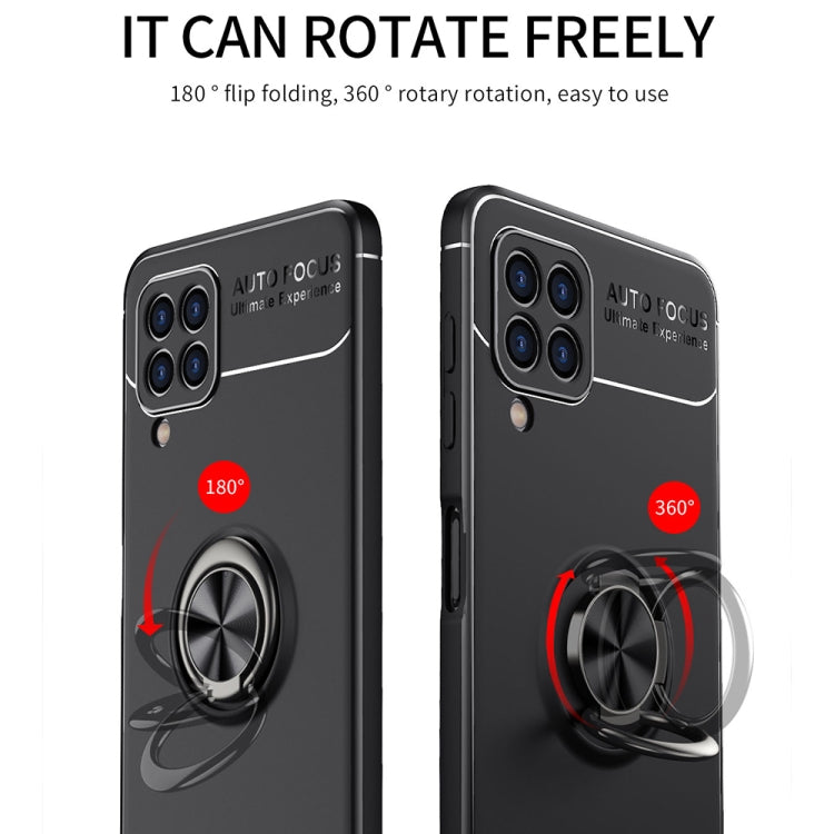For Samsung Galaxy A22 4G Metal Ring Holder 360 Degree Rotating TPU Case