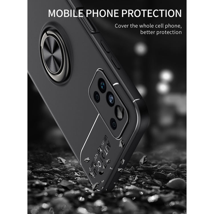 For Samsung Galaxy F52 5G Metal Ring Holder 360 Degree Rotating TPU Case