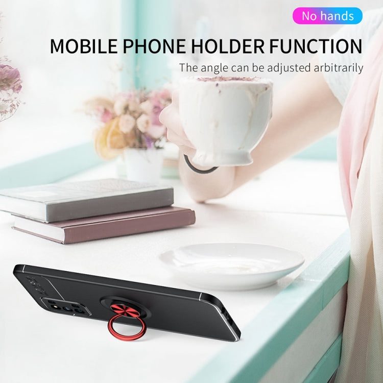 For Samsung Galaxy F52 5G Metal Ring Holder 360 Degree Rotating TPU Case