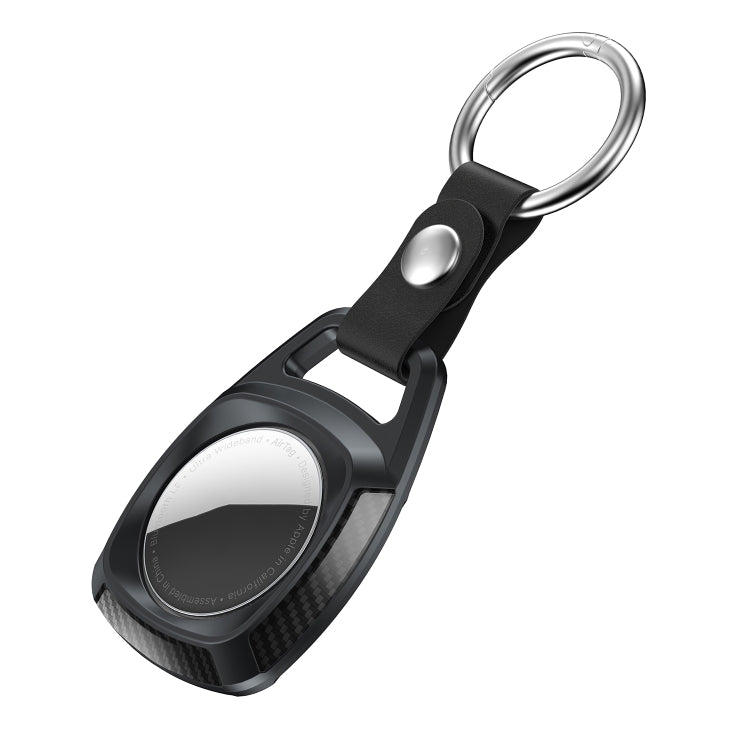 TPU Carbon Fiber Texture Shockproof Protective Cover Case with Keychain Ring For AirTag