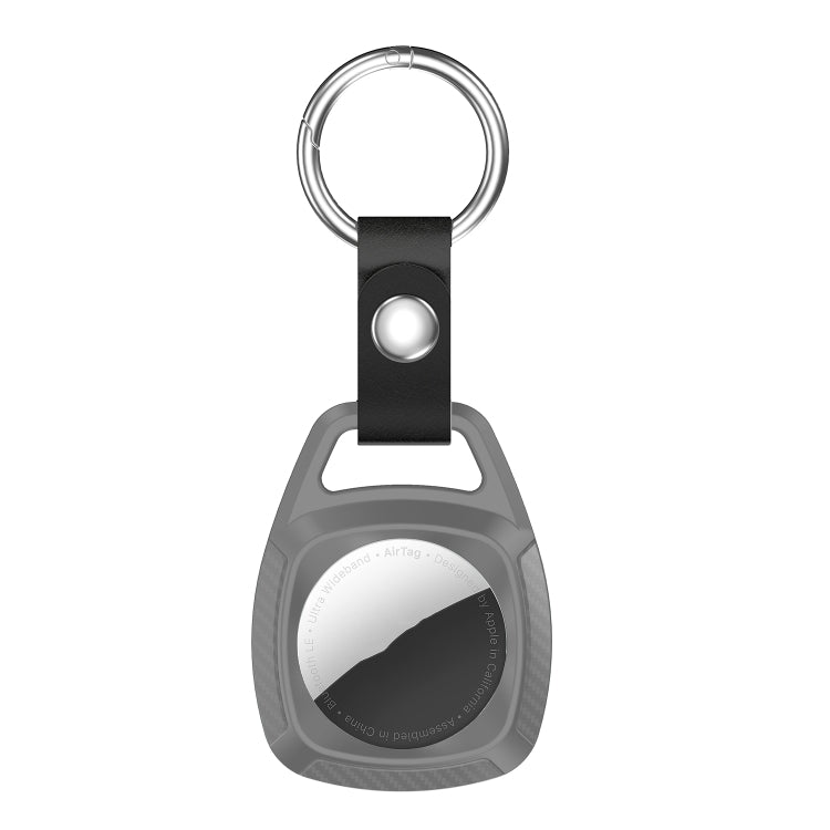 TPU Carbon Fiber Texture Shockproof Protective Cover Case with Keychain Ring For AirTag