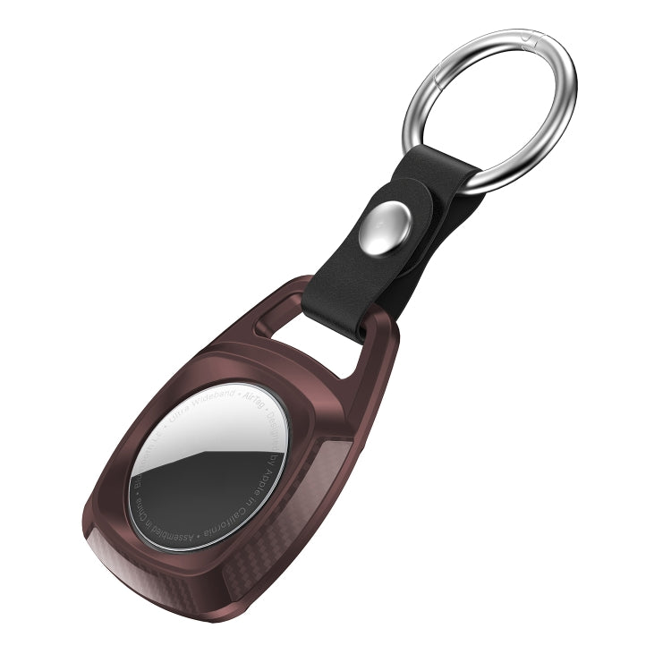 TPU Carbon Fiber Texture Shockproof Protective Cover Case with Keychain Ring For AirTag