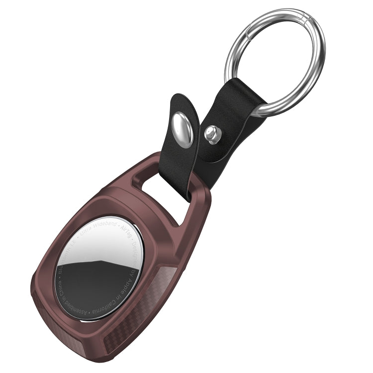 TPU Carbon Fiber Texture Shockproof Protective Cover Case with Keychain Ring For AirTag
