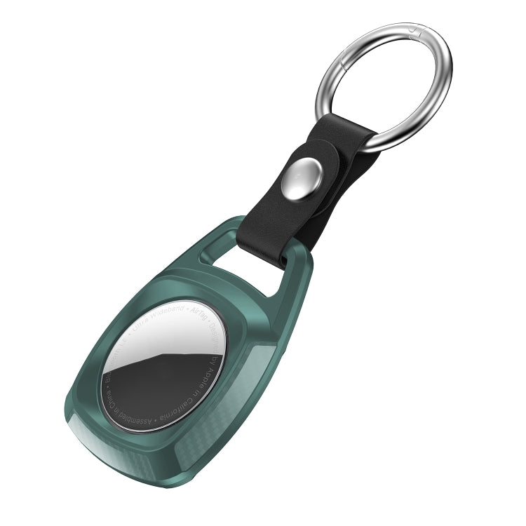 TPU Carbon Fiber Texture Shockproof Protective Cover Case with Keychain Ring For AirTag