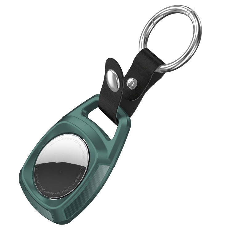 TPU Carbon Fiber Texture Shockproof Protective Cover Case with Keychain Ring For AirTag