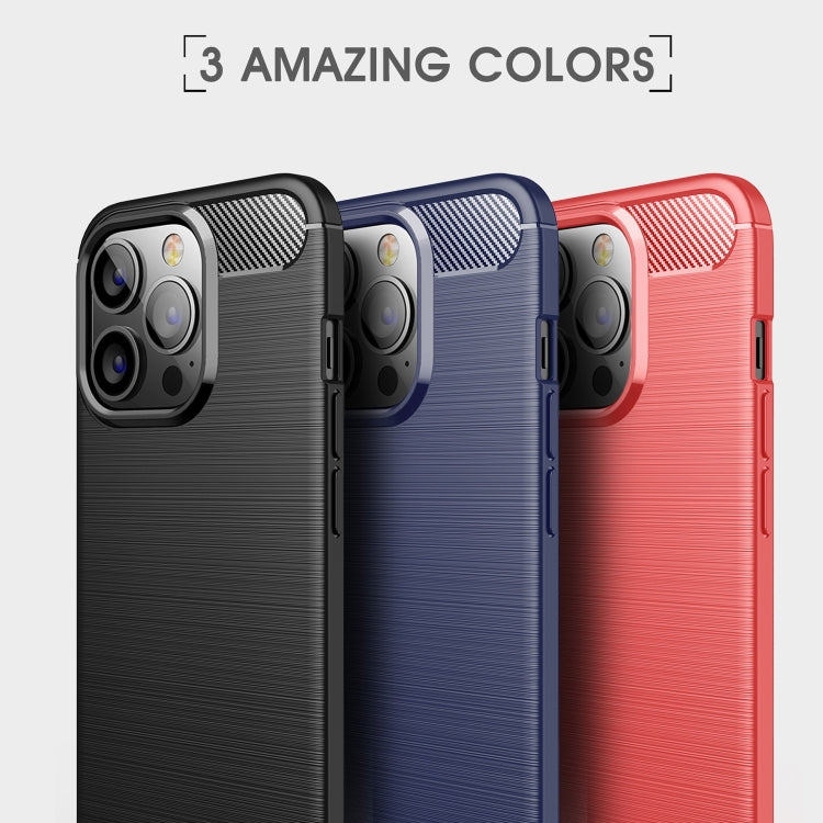 For iPhone 13 Pro Brushed Texture Carbon Fiber TPU Case