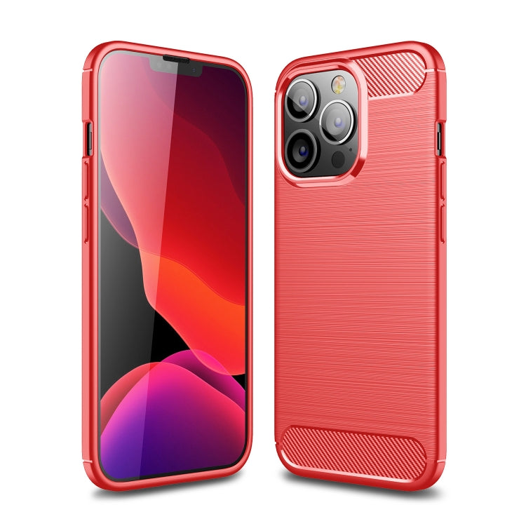 For iPhone 13 Pro Brushed Texture Carbon Fiber TPU Case
