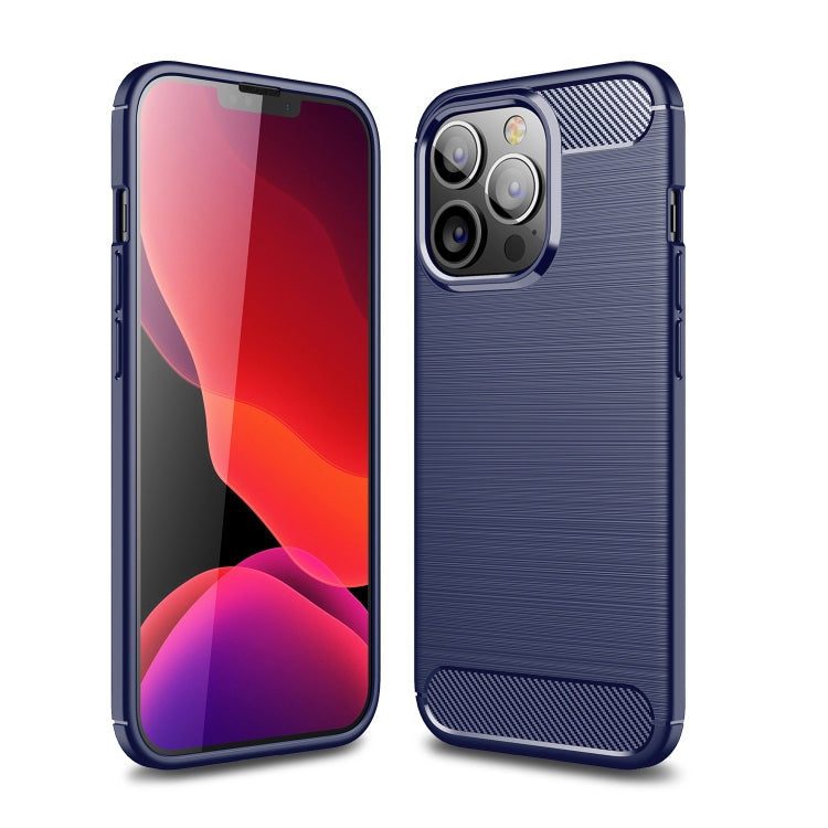 For iPhone 13 Pro Brushed Texture Carbon Fiber TPU Case