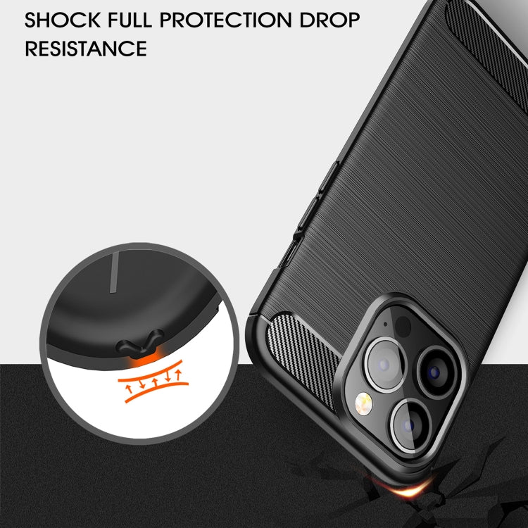 For iPhone 13 Pro Brushed Texture Carbon Fiber TPU Case