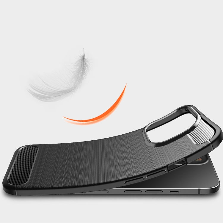 For iPhone 13 Pro Max Brushed Texture Carbon Fiber TPU Case