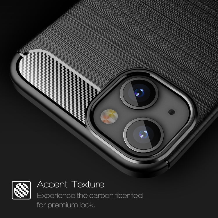 For iPhone 13 Brushed Texture Carbon Fiber TPU Case