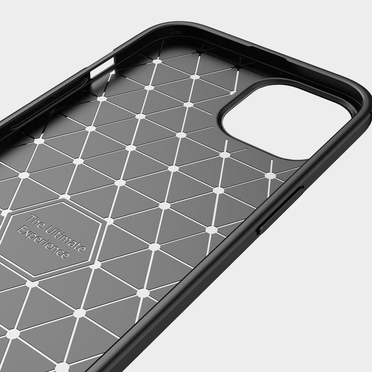 For iPhone 13 Brushed Texture Carbon Fiber TPU Case