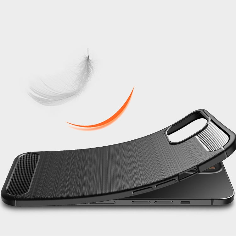 For iPhone 13 Brushed Texture Carbon Fiber TPU Case