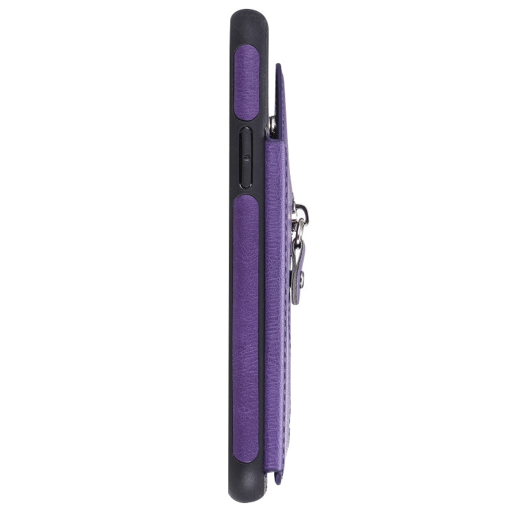 For iPhone 11 Pro Solid Color Double Buckle Zipper Shockproof Protective Case