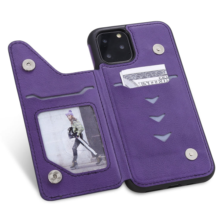 For iPhone 11 Pro Solid Color Double Buckle Zipper Shockproof Protective Case