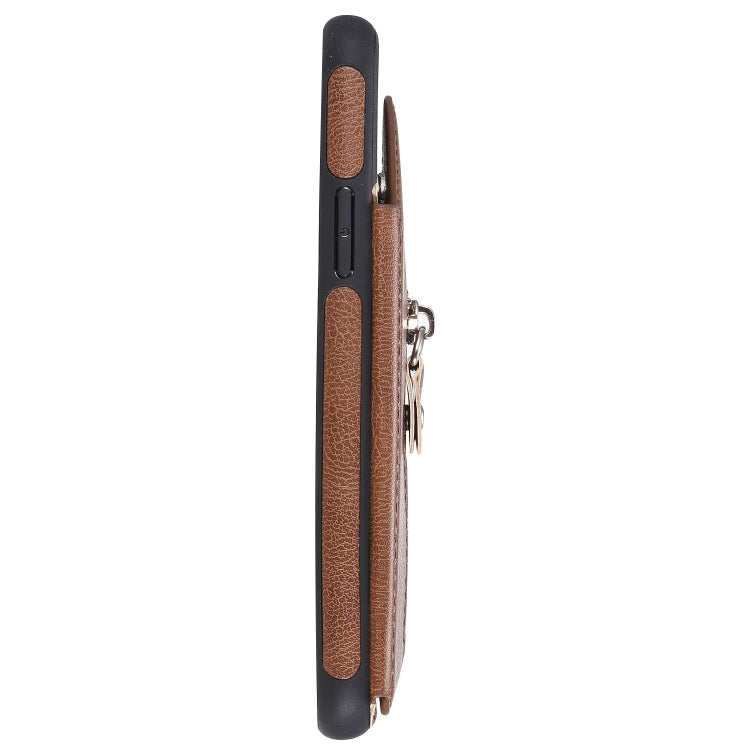 For iPhone 11 Pro Solid Color Double Buckle Zipper Shockproof Protective Case