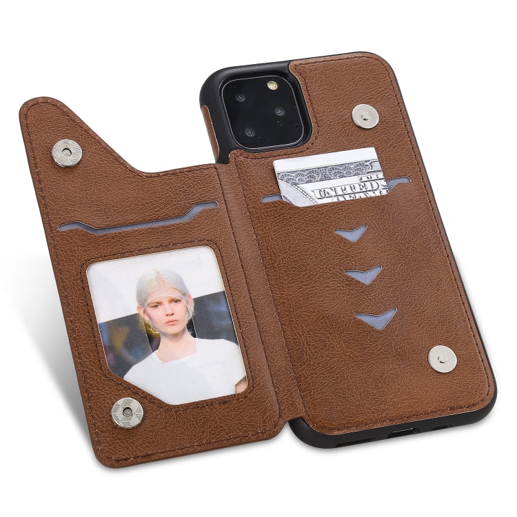 For iPhone 11 Pro Solid Color Double Buckle Zipper Shockproof Protective Case