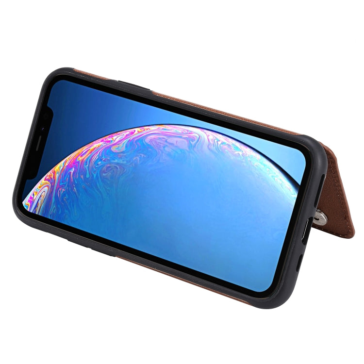 For iPhone 11 Pro Solid Color Double Buckle Zipper Shockproof Protective Case