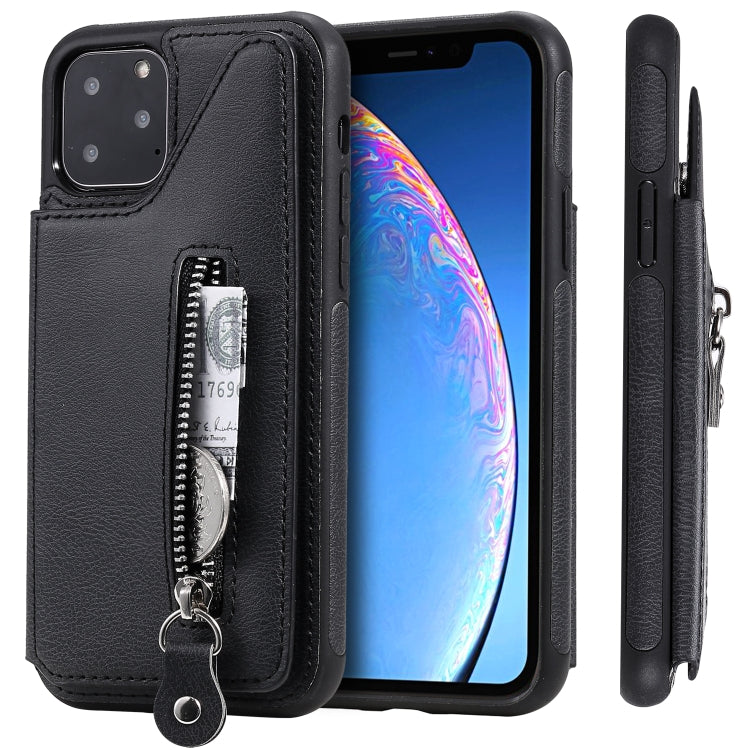 For iPhone 11 Pro Solid Color Double Buckle Zipper Shockproof Protective Case