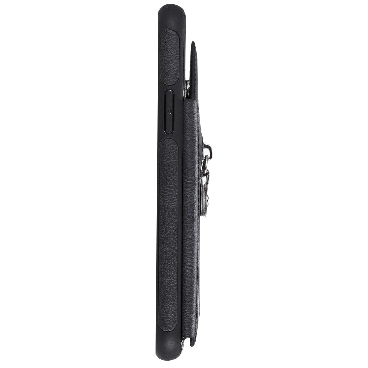 For iPhone 11 Pro Solid Color Double Buckle Zipper Shockproof Protective Case