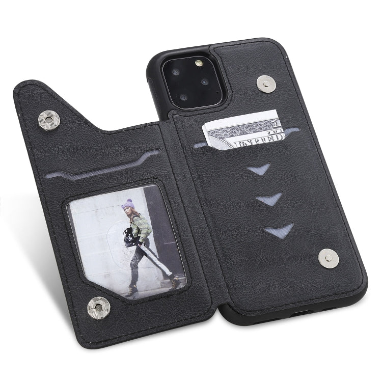 For iPhone 11 Pro Solid Color Double Buckle Zipper Shockproof Protective Case