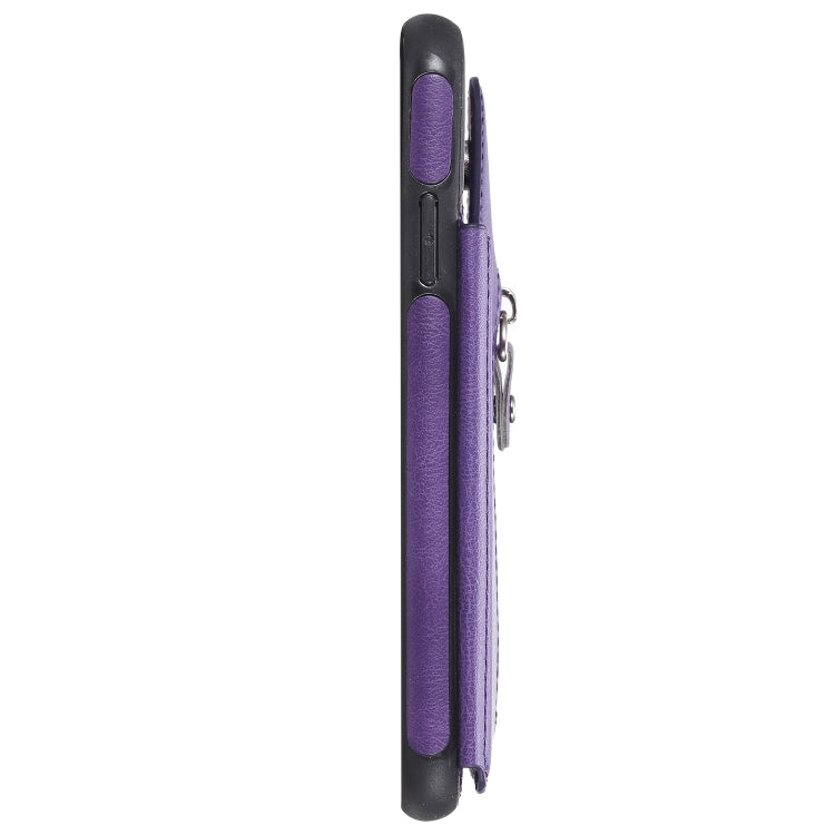For iPhone 11 Solid Color Double Buckle Zipper Shockproof Protective Case