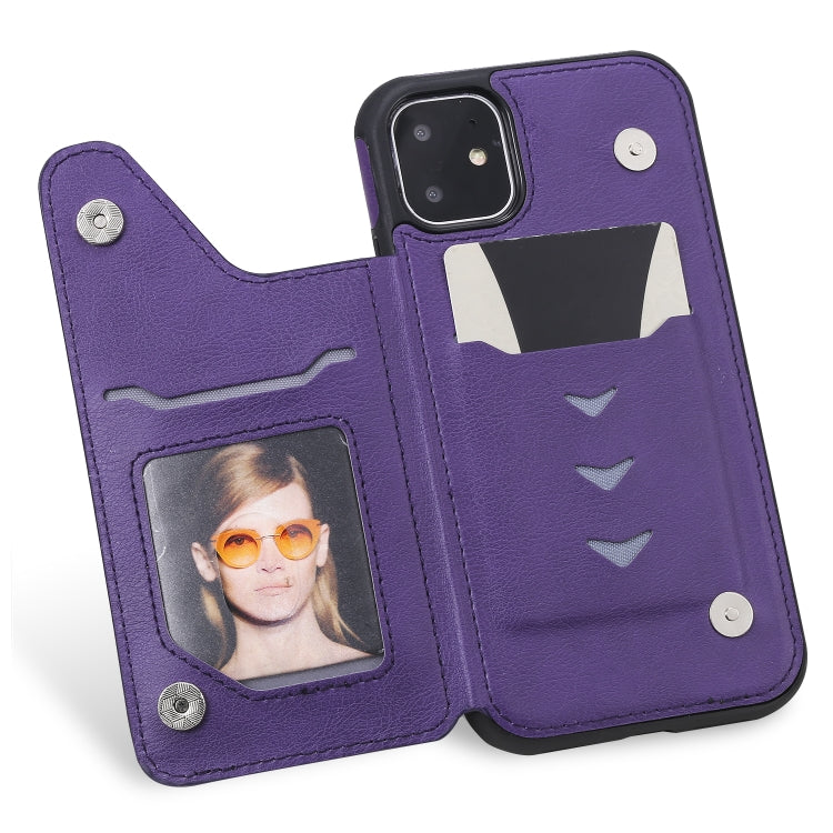 For iPhone 11 Solid Color Double Buckle Zipper Shockproof Protective Case