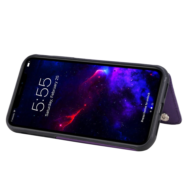 For iPhone 11 Solid Color Double Buckle Zipper Shockproof Protective Case