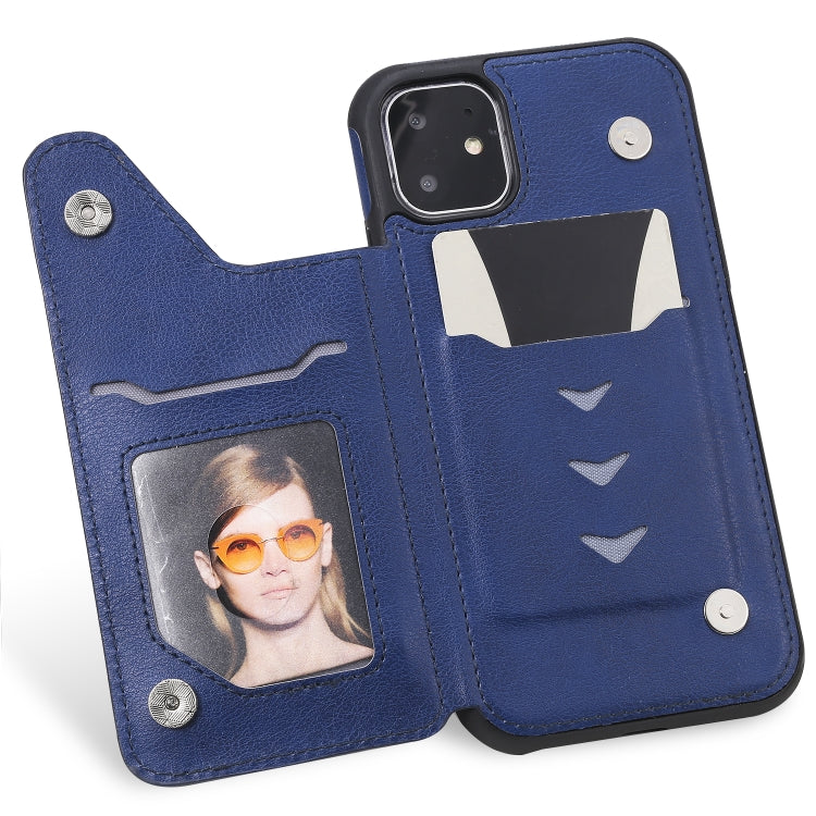 For iPhone 11 Solid Color Double Buckle Zipper Shockproof Protective Case