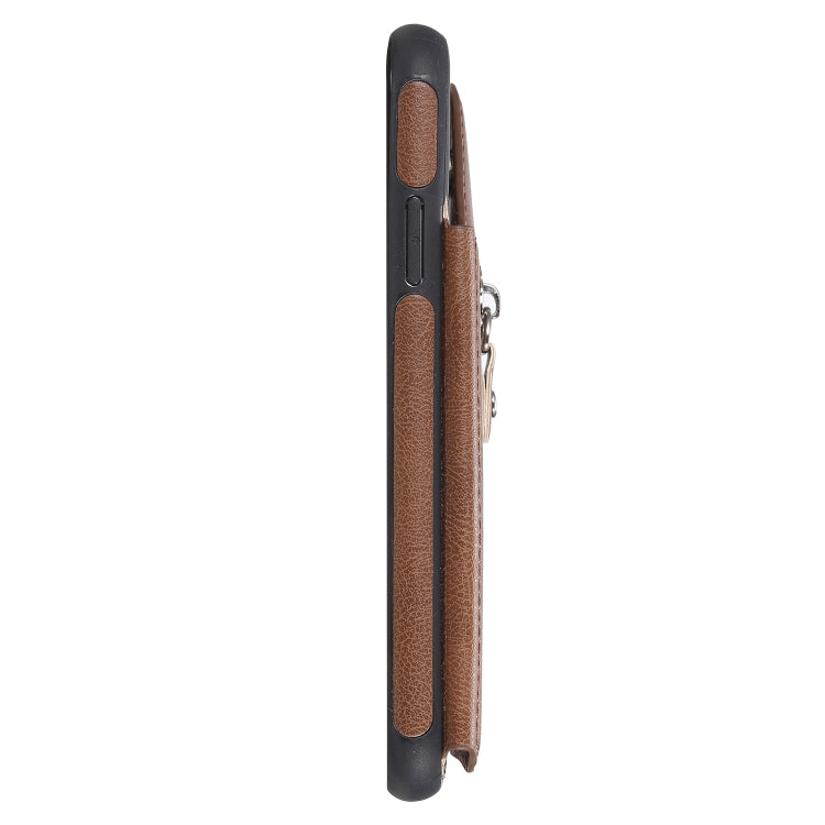 For iPhone 11 Solid Color Double Buckle Zipper Shockproof Protective Case