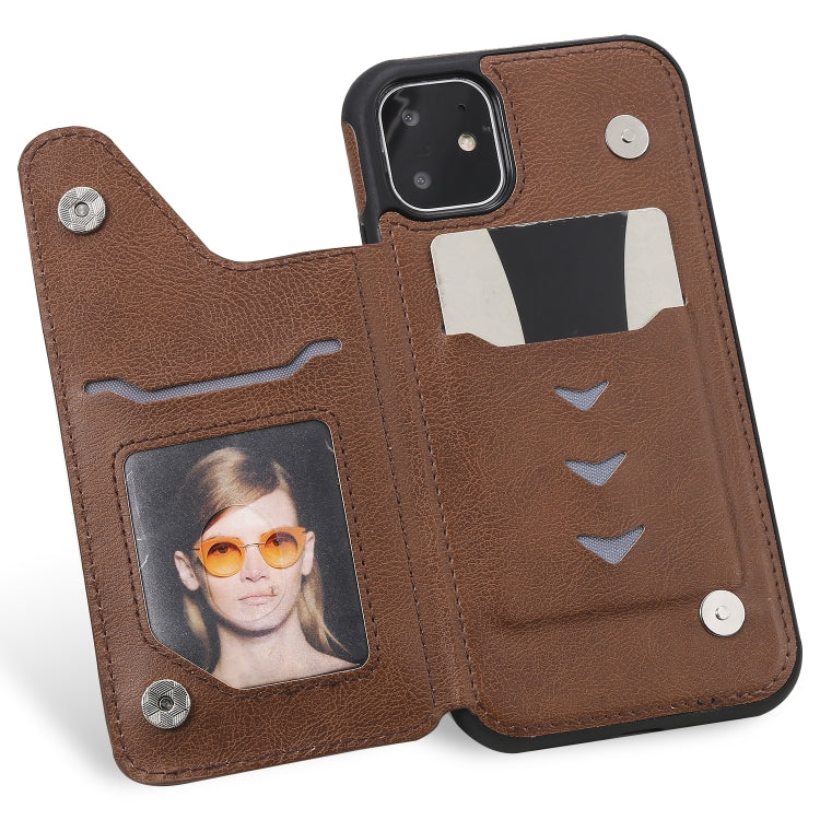 For iPhone 11 Solid Color Double Buckle Zipper Shockproof Protective Case