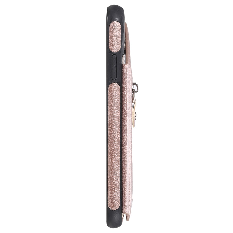 For iPhone 11 Solid Color Double Buckle Zipper Shockproof Protective Case