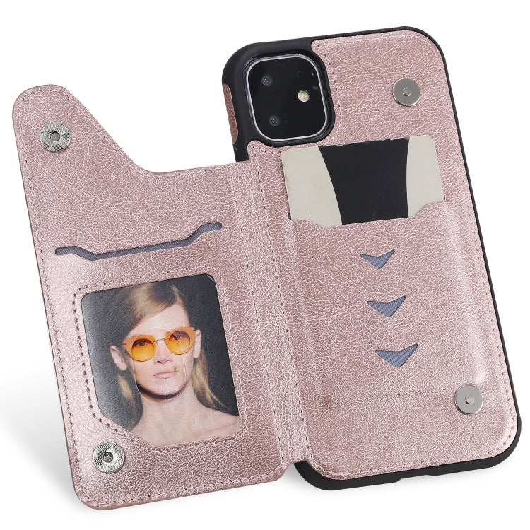 For iPhone 11 Solid Color Double Buckle Zipper Shockproof Protective Case