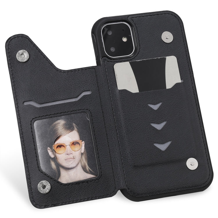 For iPhone 11 Solid Color Double Buckle Zipper Shockproof Protective Case