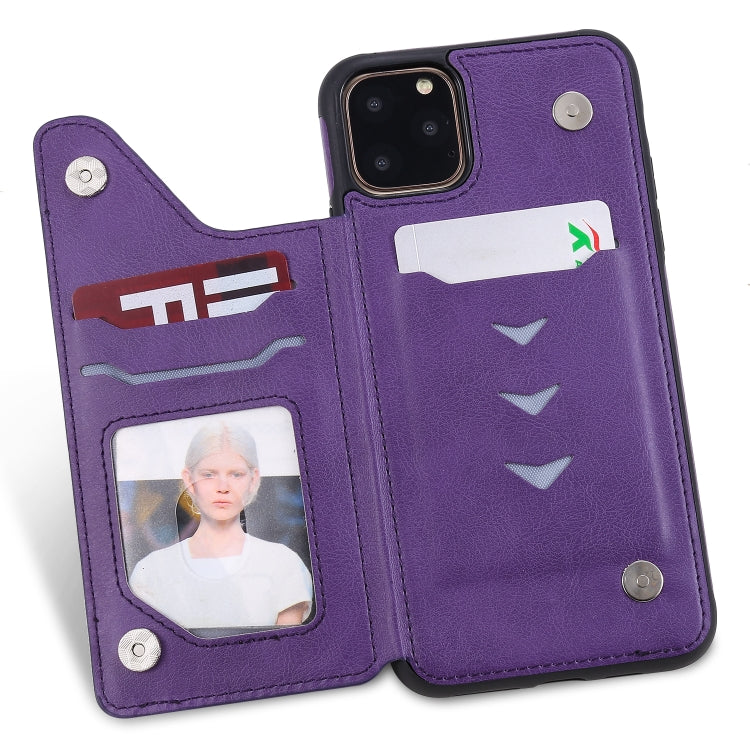 For iPhone 11 Pro Max Solid Color Double Buckle Zipper Shockproof Protective Case