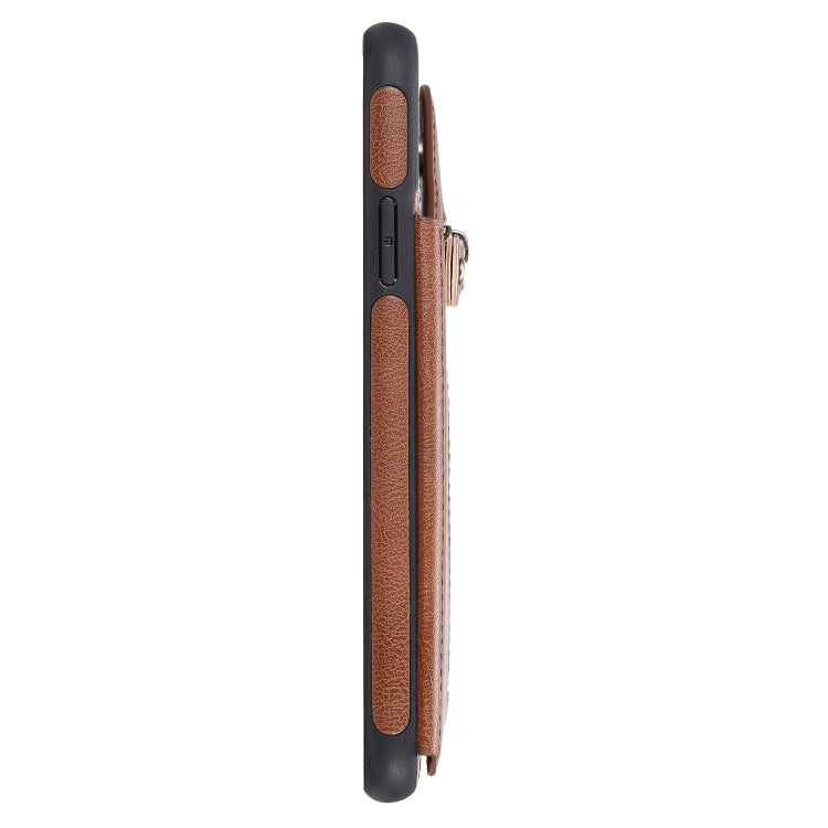 For iPhone 11 Pro Max Solid Color Double Buckle Zipper Shockproof Protective Case