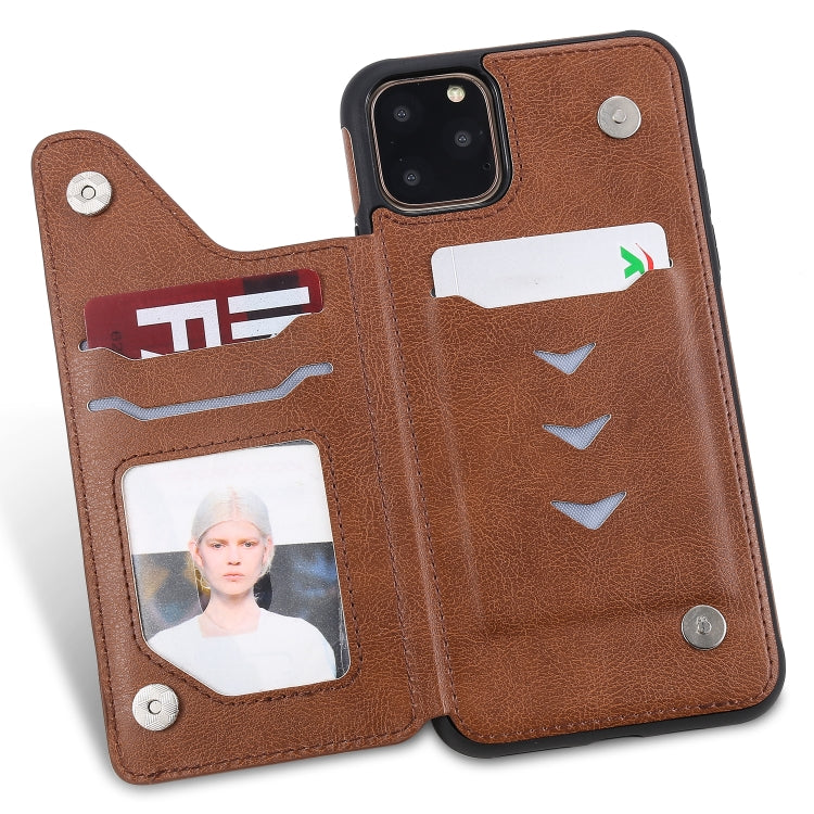 For iPhone 11 Pro Max Solid Color Double Buckle Zipper Shockproof Protective Case