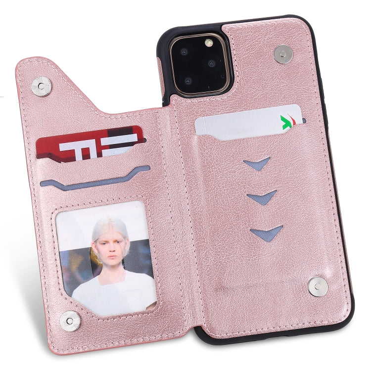 For iPhone 11 Pro Max Solid Color Double Buckle Zipper Shockproof Protective Case