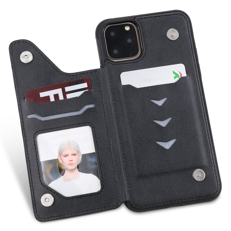 For iPhone 11 Pro Max Solid Color Double Buckle Zipper Shockproof Protective Case