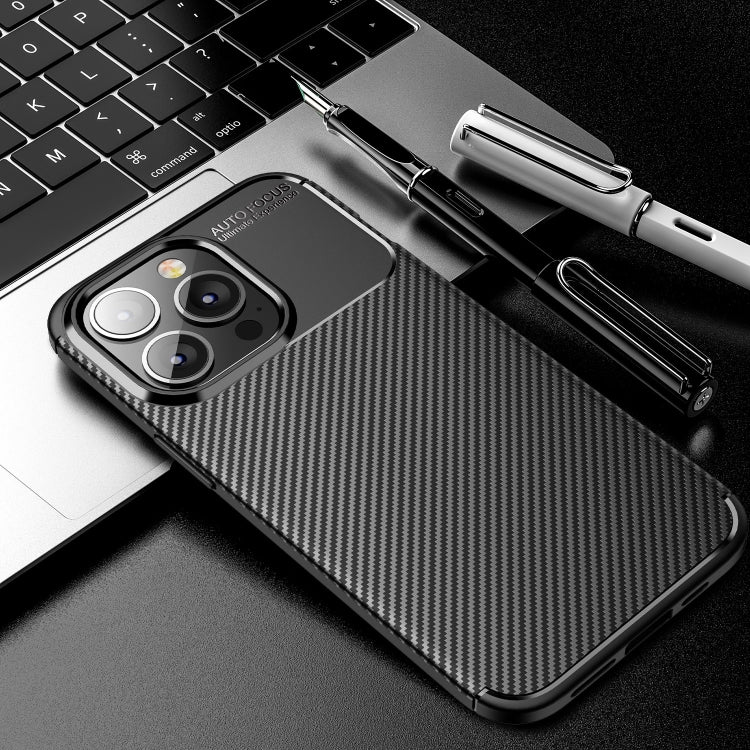 For iPhone 13 Pro Max Carbon Fiber Texture Shockproof TPU Case