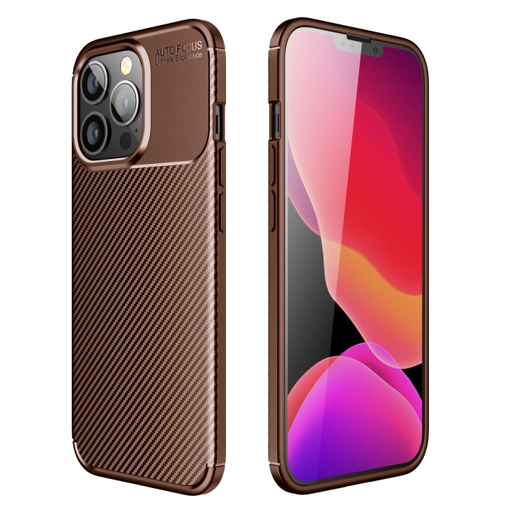 For iPhone 13 Pro Max Carbon Fiber Texture Shockproof TPU Case