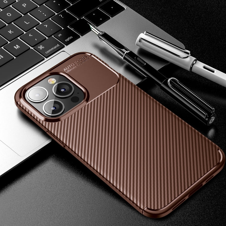 For iPhone 13 Pro Max Carbon Fiber Texture Shockproof TPU Case
