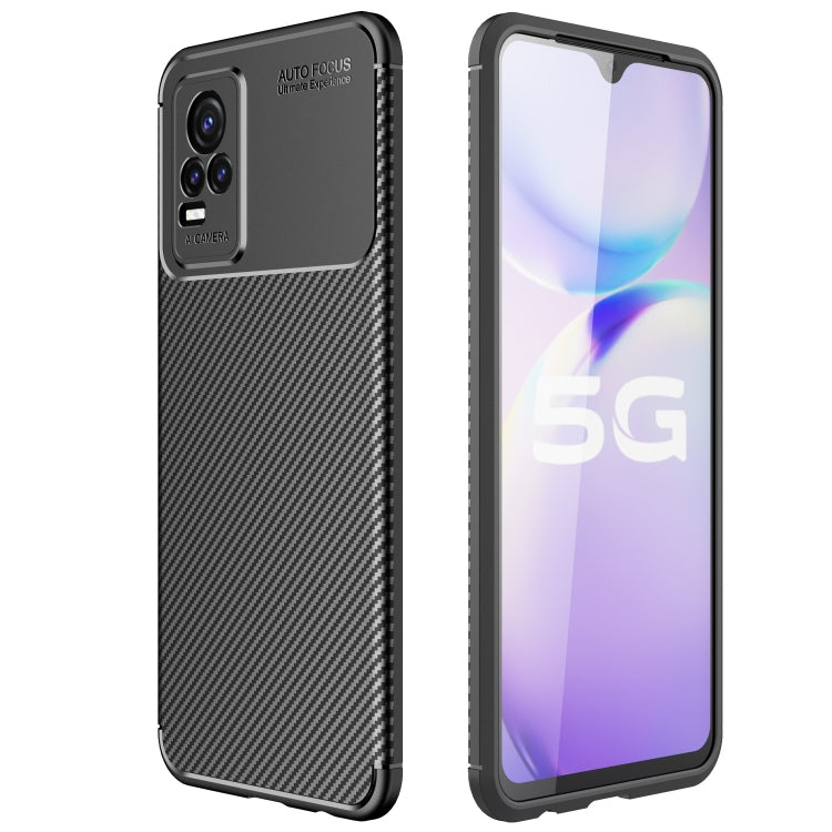 For vivo Y73 5G Carbon Fiber Texture Shockproof TPU Case