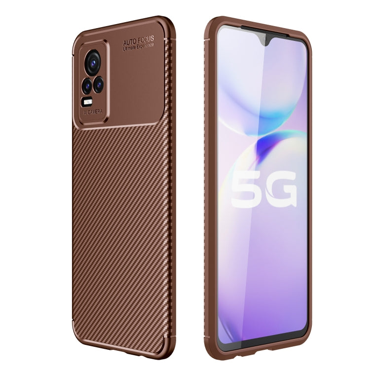 For vivo Y73 5G Carbon Fiber Texture Shockproof TPU Case