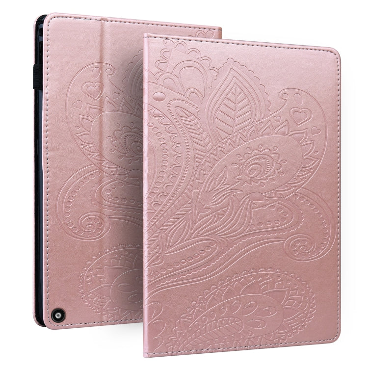 For Amazon Fire HD 10 / 10 Plus (2021) Peacock Tail Embossing Pattern Horizontal Flip Leather Case with Holder & Anti Skid Strip & Card Slots