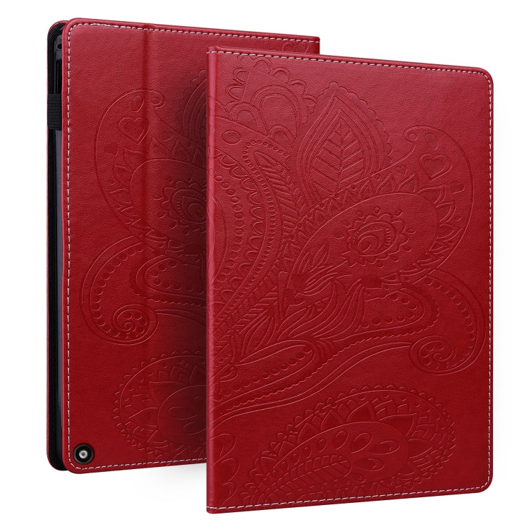 For Amazon Fire HD 10 / 10 Plus (2021) Peacock Tail Embossing Pattern Horizontal Flip Leather Case with Holder & Anti Skid Strip & Card Slots