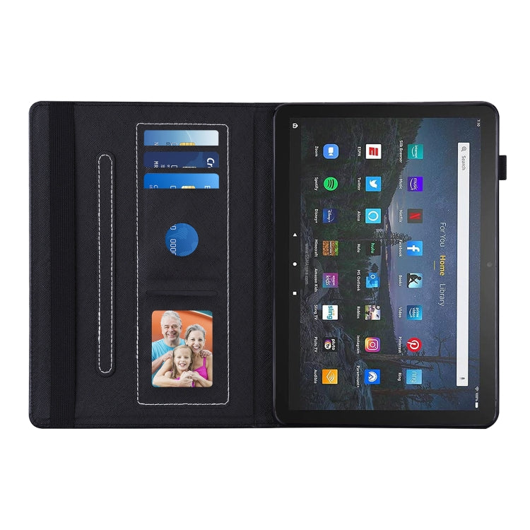 For Amazon Fire HD 10 / 10 Plus (2021) Peacock Tail Embossing Pattern Horizontal Flip Leather Case with Holder & Anti Skid Strip & Card Slots
