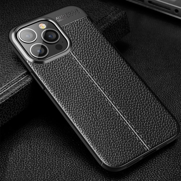 For iPhone 13 Pro Max Litchi Texture TPU Shockproof Case