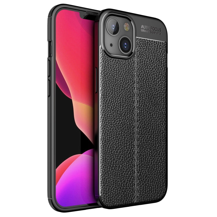 For iPhone 13 Litchi Texture TPU Shockproof Case